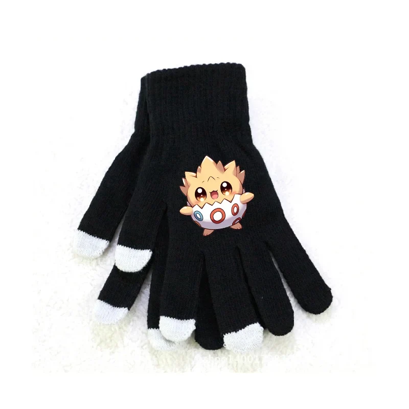 Gants d'hiver moelleux avec motifs Pokémon en rose ou noir