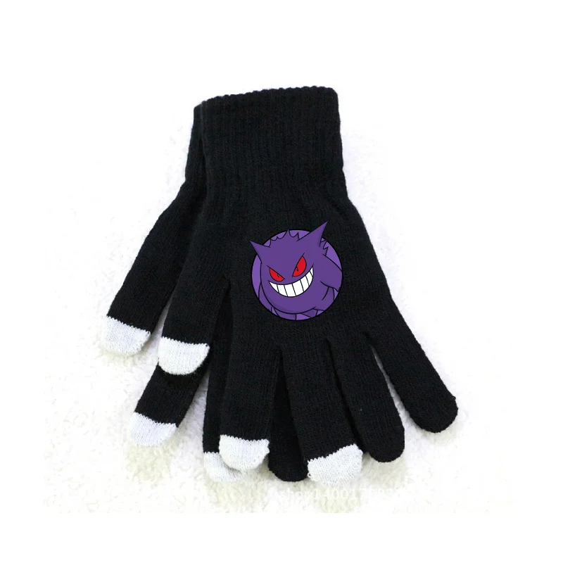 Gants d'hiver moelleux avec motifs Pokémon en rose ou noir