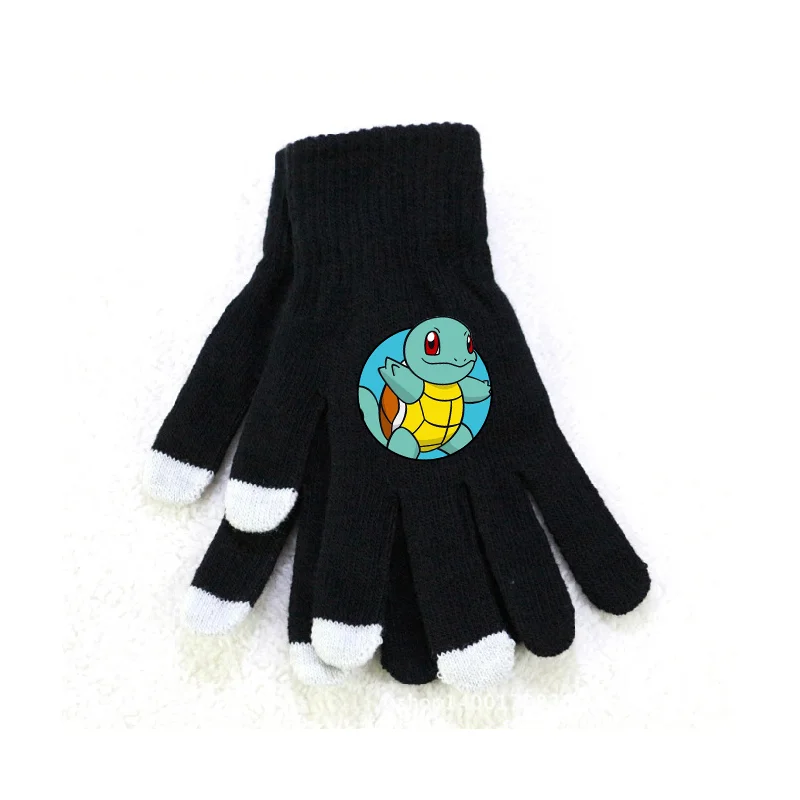 Gants d'hiver moelleux avec motifs Pokémon en rose ou noir