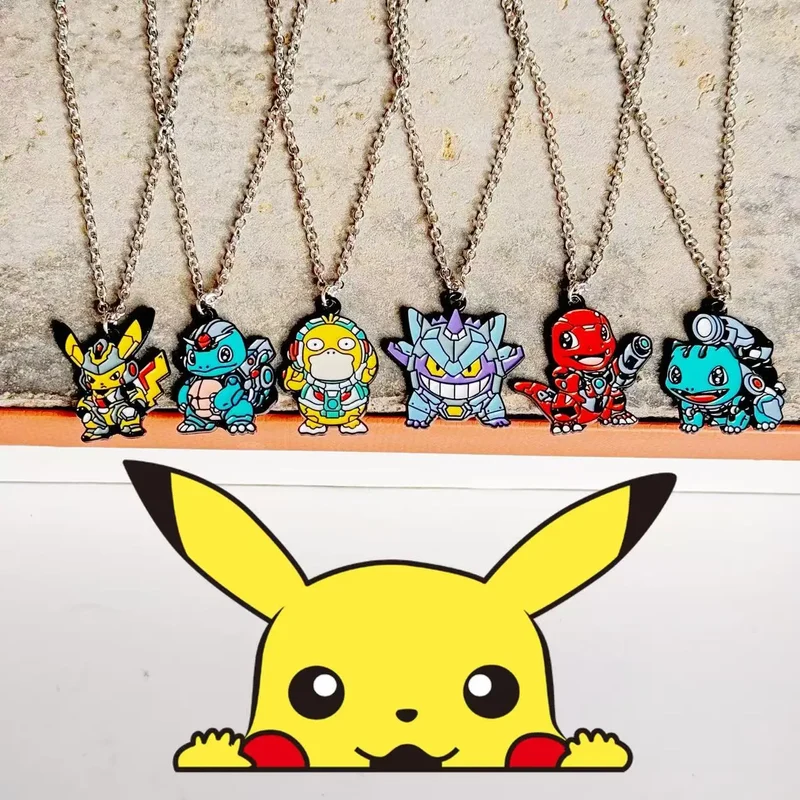 Ensemble de 6 pendentifs, colliers ou broches au look Mecha Pokemon