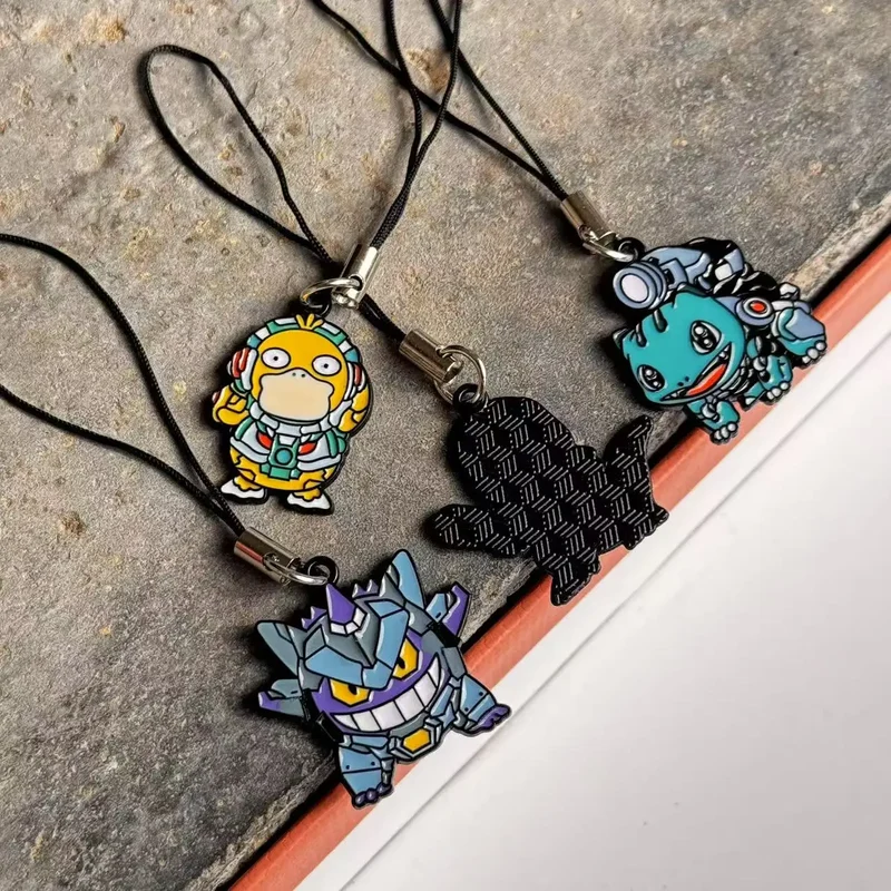 Ensemble de 6 pendentifs, colliers ou broches au look Mecha Pokemon
