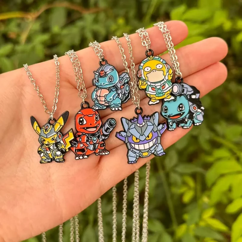 Ensemble de 6 pendentifs, colliers ou broches au look Mecha Pokemon