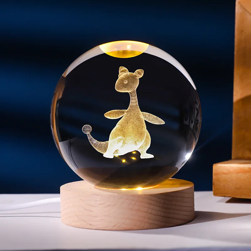 Boule de cristal Pokémon avec lumière LED, idée cadeau, nombreux motifs Pokémon