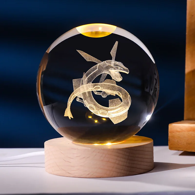 Boule de cristal Pokémon avec lumière LED, idée cadeau, nombreux motifs Pokémon