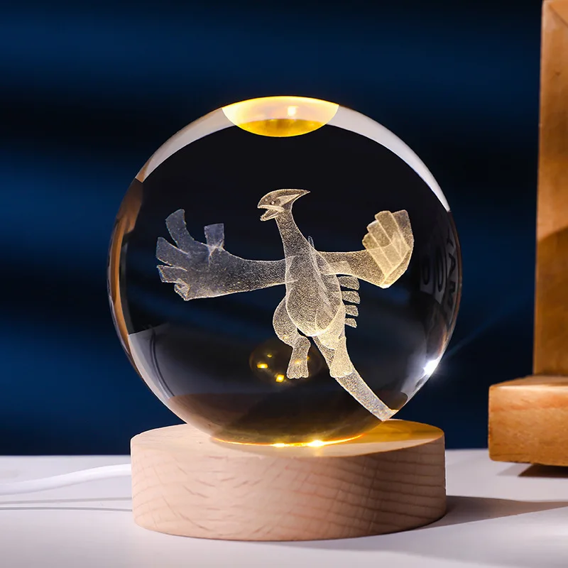Boule de cristal Pokémon avec lumière LED, idée cadeau, nombreux motifs Pokémon