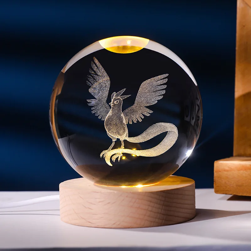 Boule de cristal Pokémon avec lumière LED, idée cadeau, nombreux motifs Pokémon