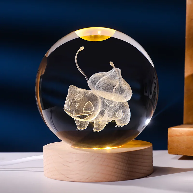 Boule de cristal Pokémon avec lumière LED, idée cadeau, nombreux motifs Pokémon