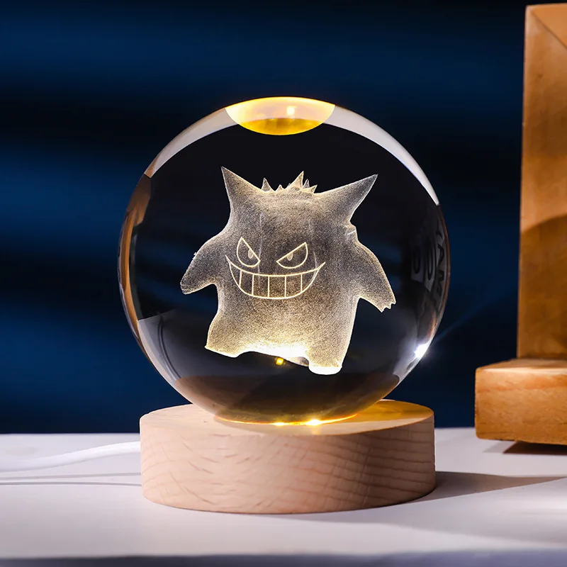 Boule de cristal Pokémon avec lumière LED, idée cadeau, nombreux motifs Pokémon