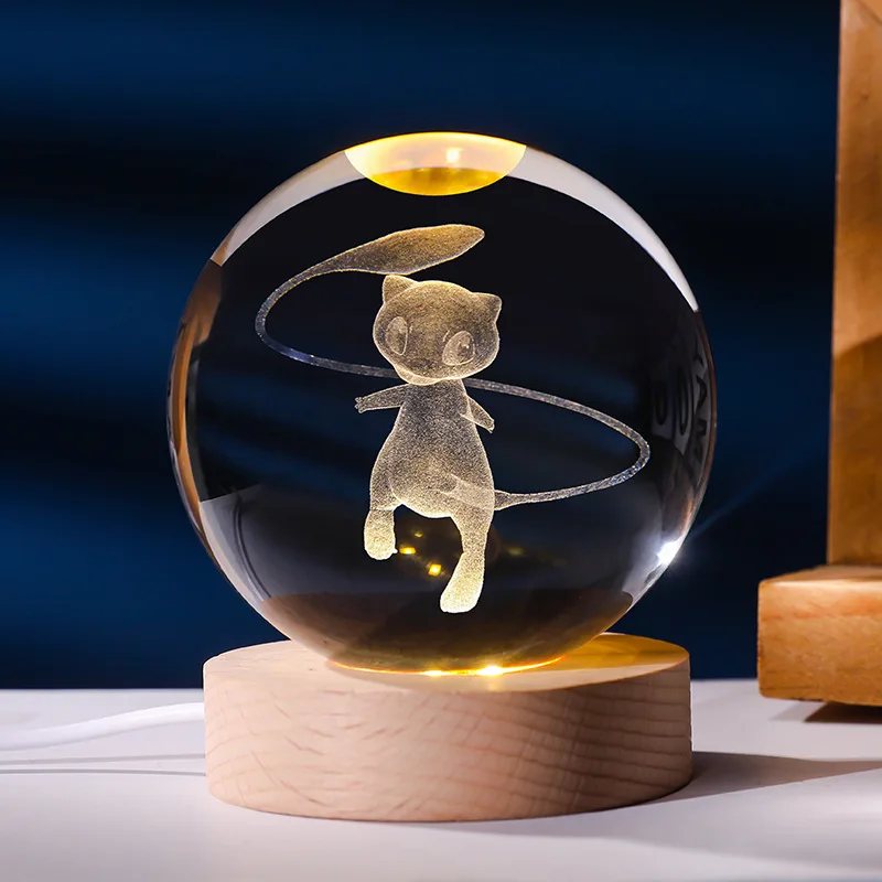 Boule de cristal Pokémon avec lumière LED, idée cadeau, nombreux motifs Pokémon