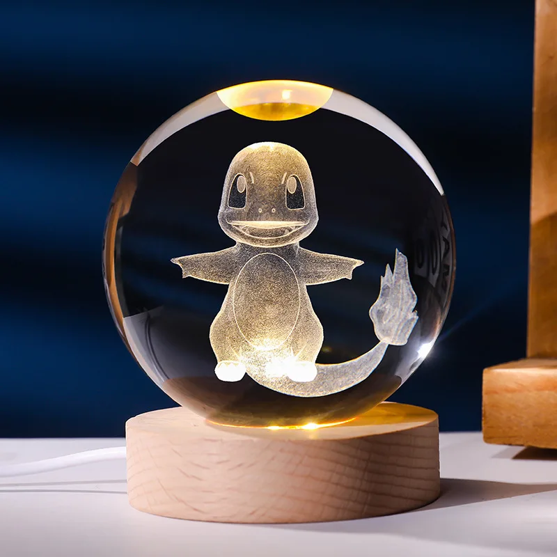 Boule de cristal Pokémon avec lumière LED, idée cadeau, nombreux motifs Pokémon