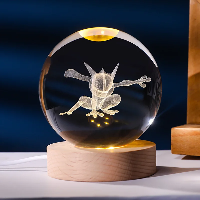 Boule de cristal Pokémon avec lumière LED, idée cadeau, nombreux motifs Pokémon