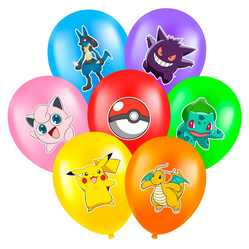 28 ballons Pokémon colorés pour anniversaire, fête, décoration, anniversaire d'enfant
