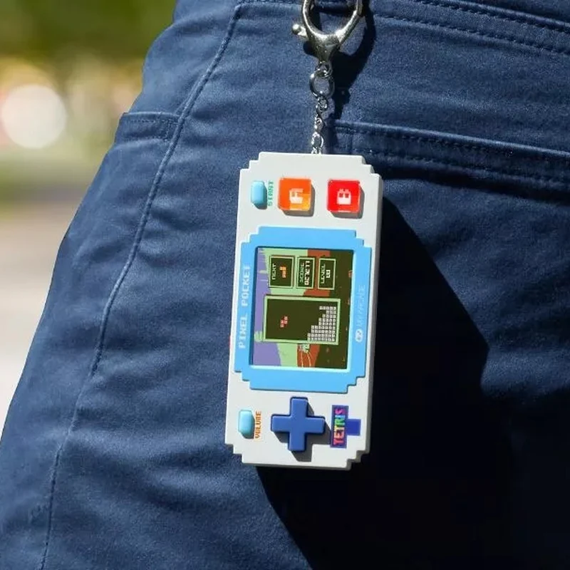 Mini console Tetris porte-clé - Gadget rétro-gaming nostalgie à offrir
