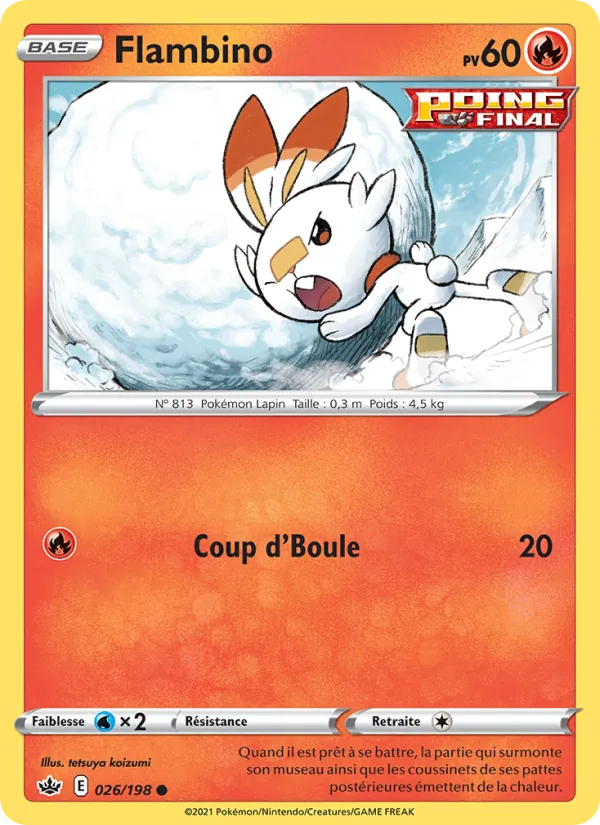 Flambino 26/198 — EB06 – Règne de Glace — Carte Pokémon française