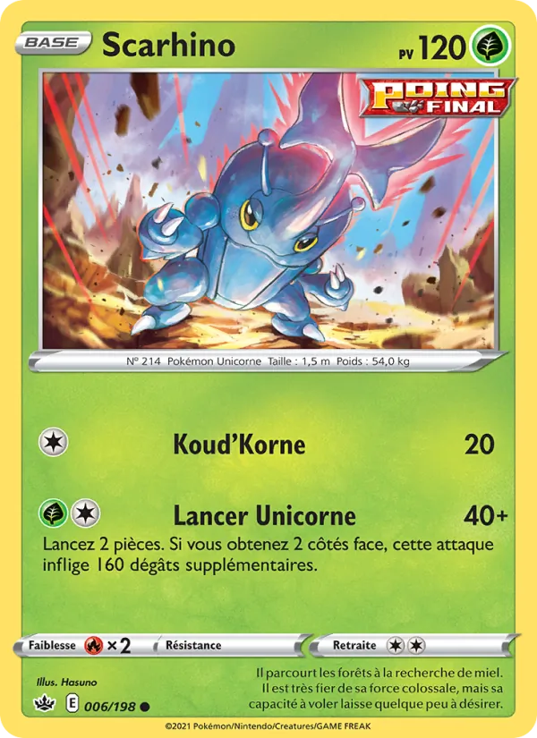 Scarhino 6/198 — EB06 – Règne de Glace — Carte Pokémon française