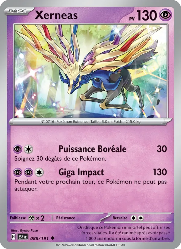 Xerneas 88/191 — EV08 – Étincelles Déferlantes — Carte Pokémon française