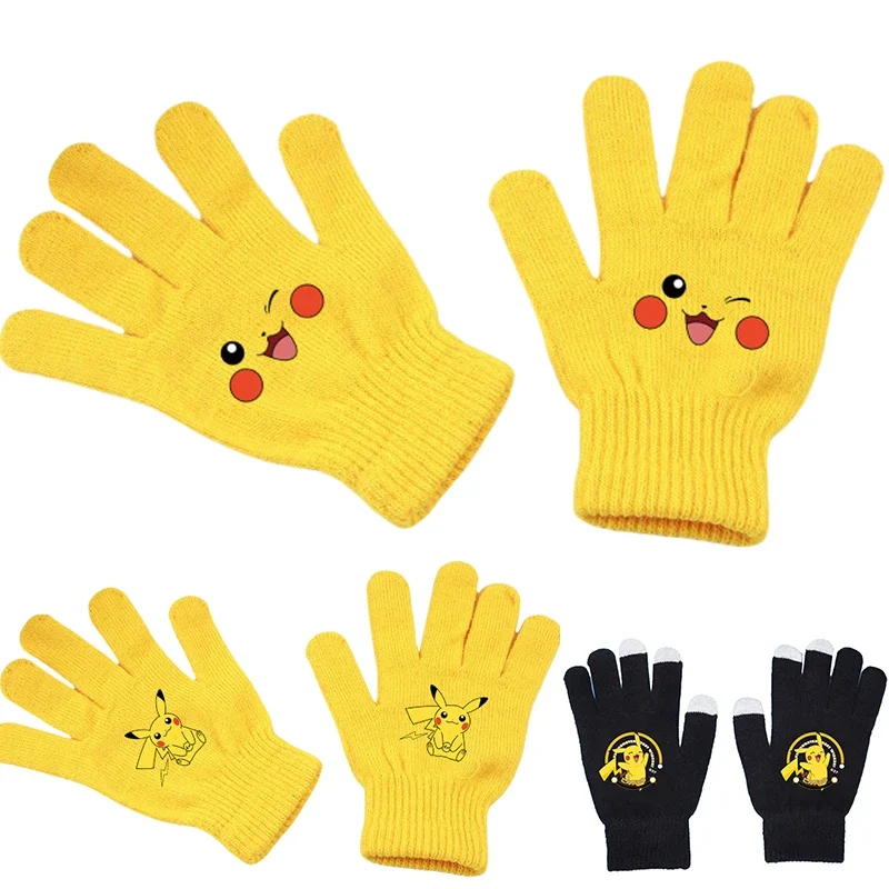 Gants d'hiver Pikachu en noir ou jaune