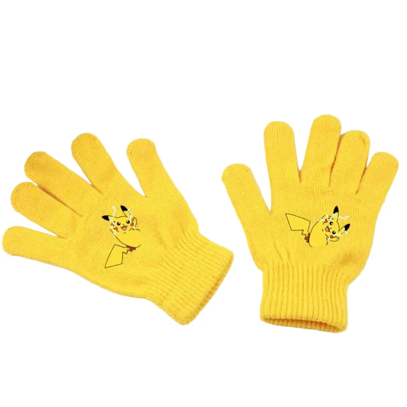 Gants d'hiver Pikachu en noir ou jaune