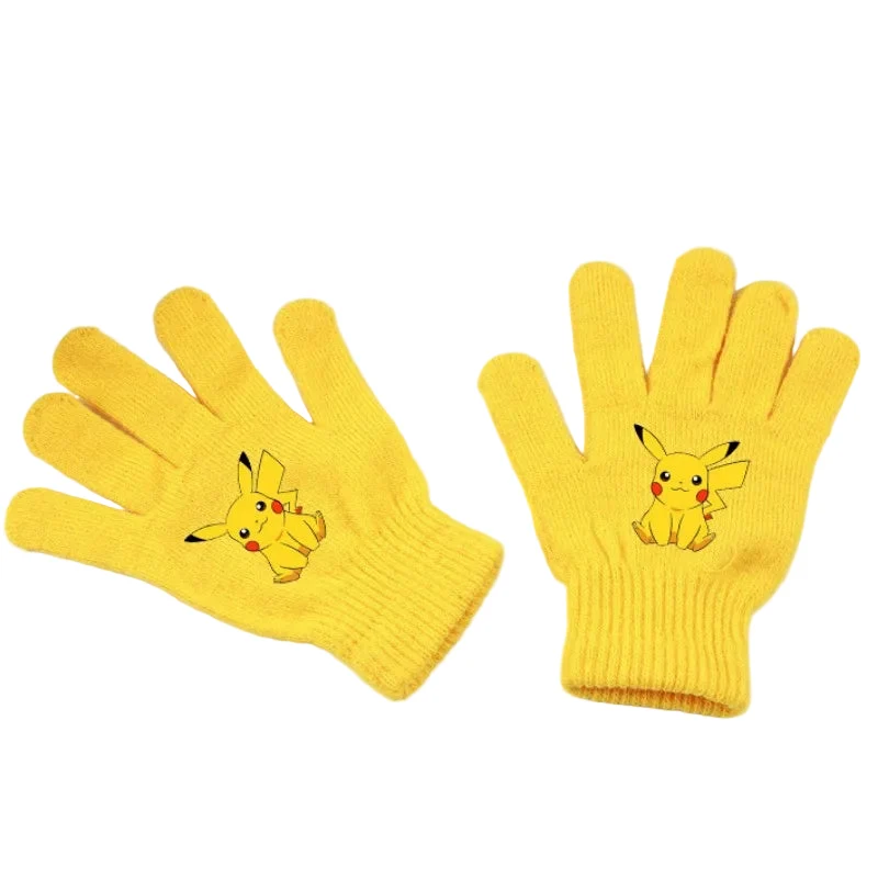 Gants d'hiver Pikachu en noir ou jaune