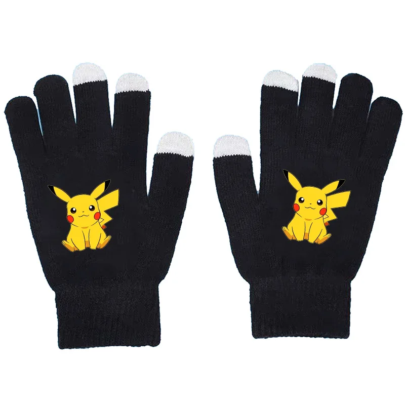 Gants d'hiver Pikachu en noir ou jaune