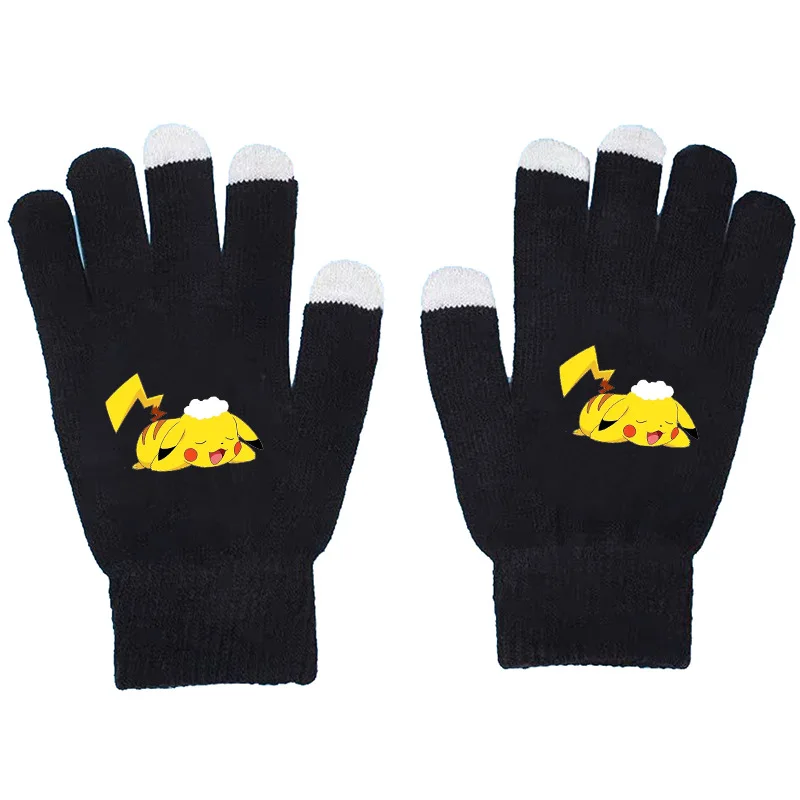 Gants d'hiver Pikachu en noir ou jaune