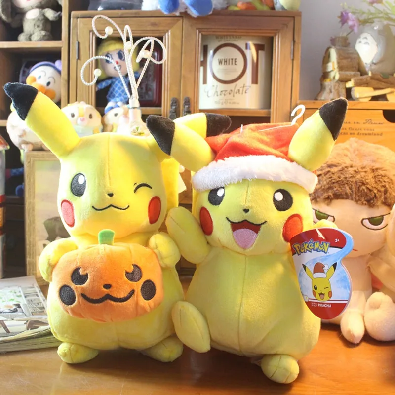 Peluches Pikachu Halloween ou Noël (environ 20 cm)