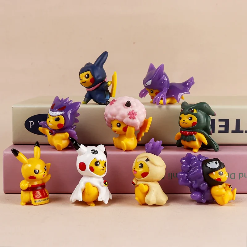 Figurines de cosplay Pikachu - 9 pièces dans un ensemble