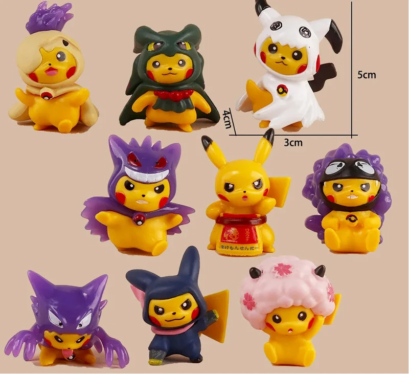 Figurines de cosplay Pikachu - 9 pièces dans un ensemble