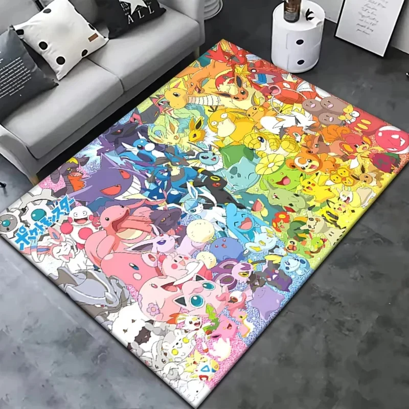 Tapis de jeu Pokémon coloré avec de nombreux Pokémon