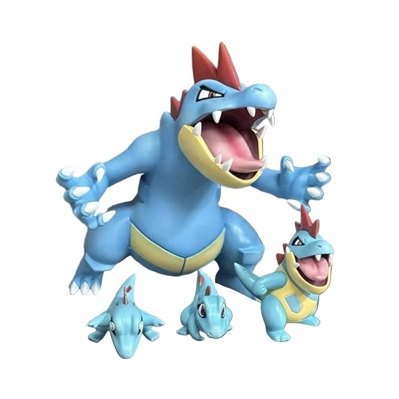 Ensemble de figurines Pokémon Impergator et Aligatar Feregamator, avec Karnimani Totodile, Tyracroc Croconaw et Impergator
