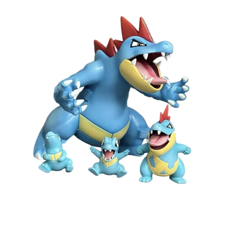 Ensemble de figurines Pokémon Impergator et Aligatar Feregamator, avec Karnimani Totodile, Tyracroc Croconaw et Impergator