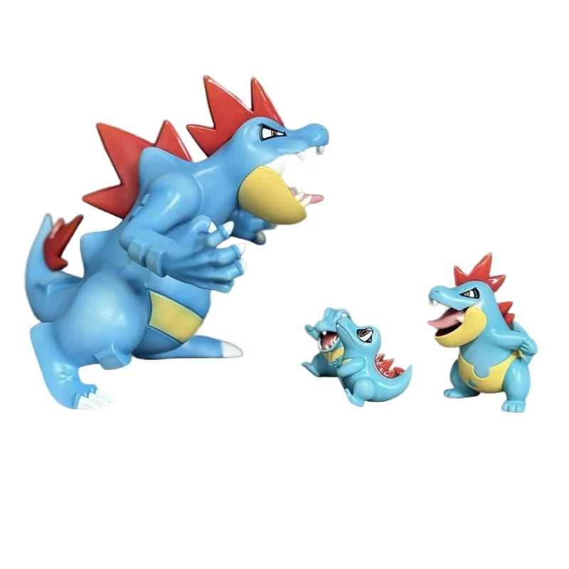 Ensemble de figurines Pokémon Impergator et Aligatar Feregamator, avec Karnimani Totodile, Tyracroc Croconaw et Impergator