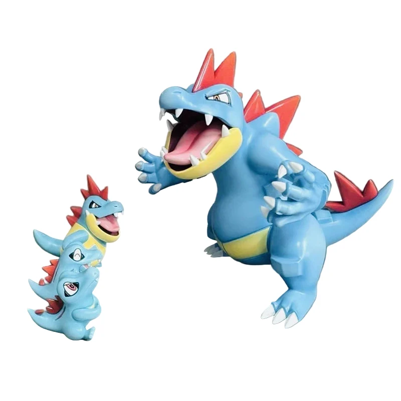 Ensemble de figurines Pokémon Impergator et Aligatar Feregamator, avec Karnimani Totodile, Tyracroc Croconaw et Impergator