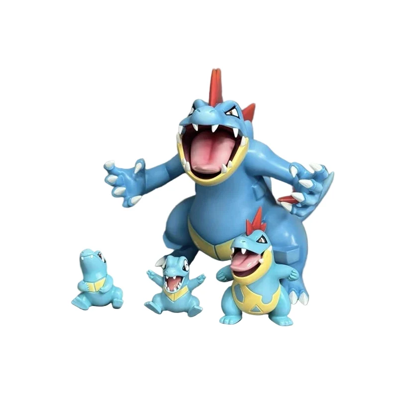 Ensemble de figurines Pokémon Impergator et Aligatar Feregamator, avec Karnimani Totodile, Tyracroc Croconaw et Impergator