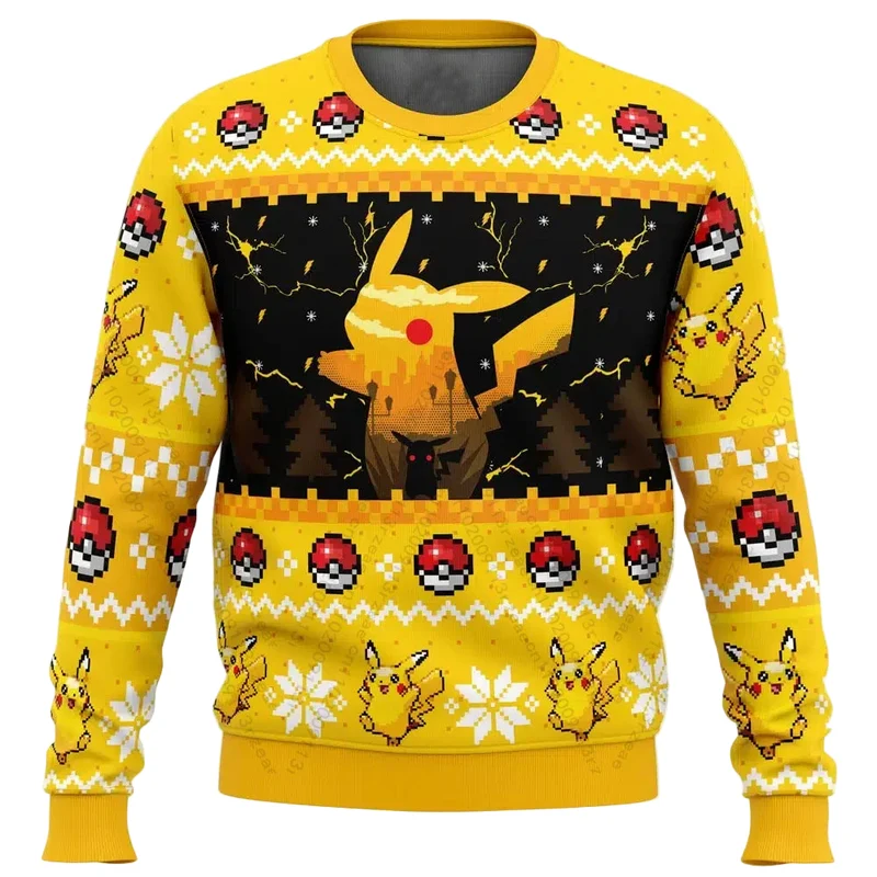 Pull de Noël Pokémon Pikachu en look tricoté