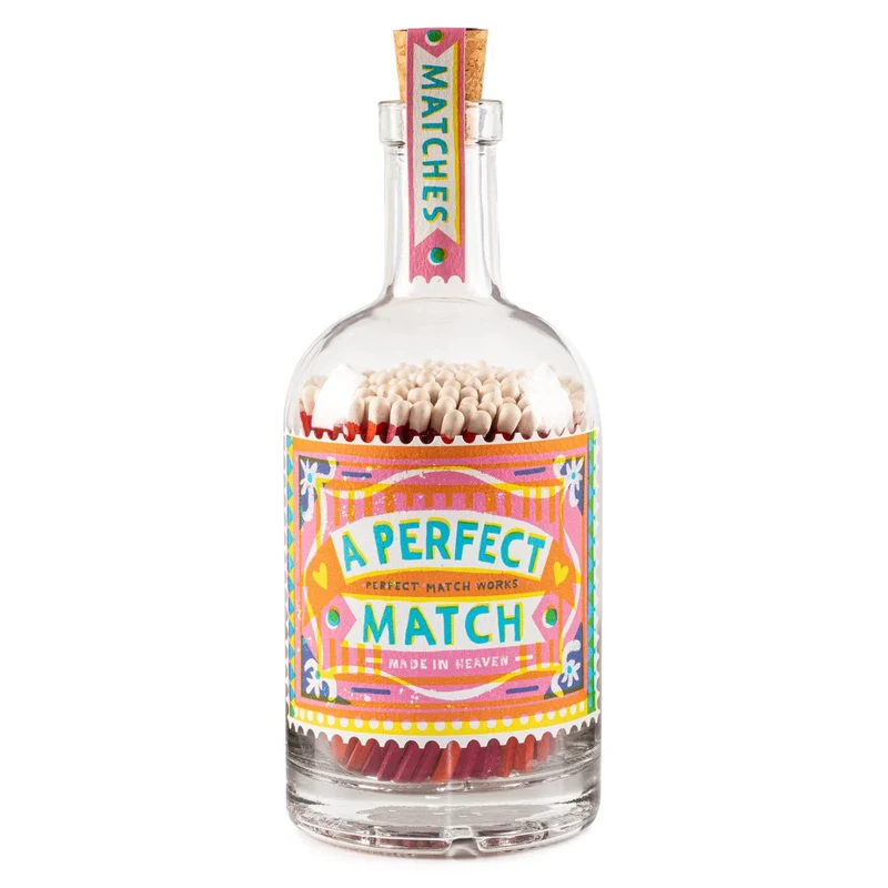 Bouteille d'allumettes déco « Perfect Match » colorée