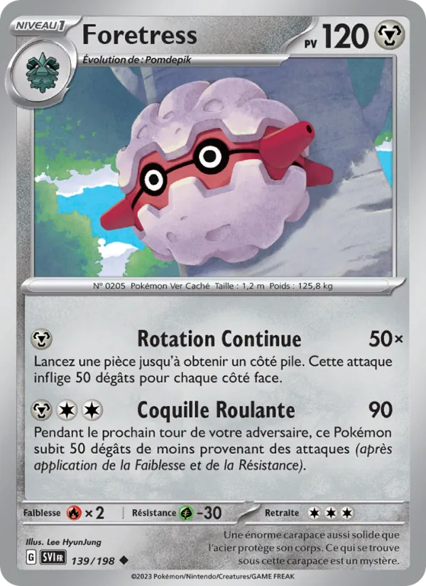 Foretress 139/198 — EV01 – Écarlate et Violet — Carte Pokémon française