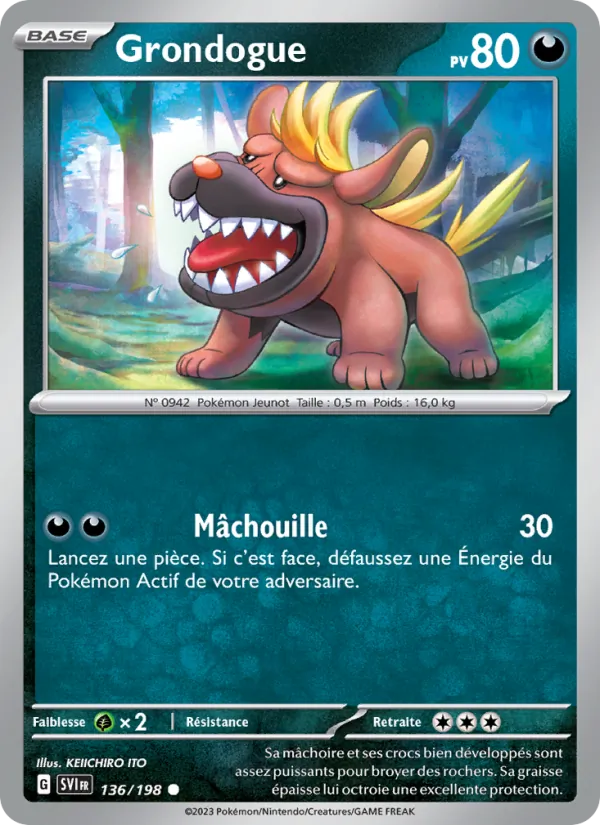 Grondogue 136/198 — EV01 – Écarlate et Violet — Carte Pokémon française