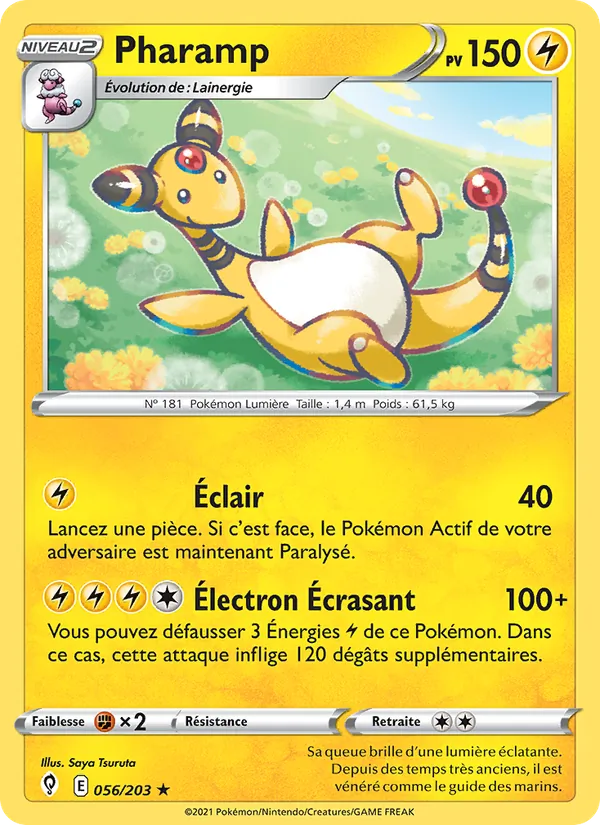 Pharamp 56/203 — EB07 - Evolution Céleste — Carte Pokémon française