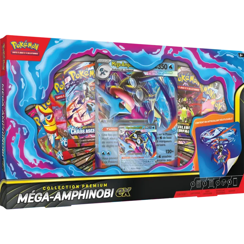 Collection Premium Méga-Amphinobi-ex + Deck Box Pikachu – Bundle Français