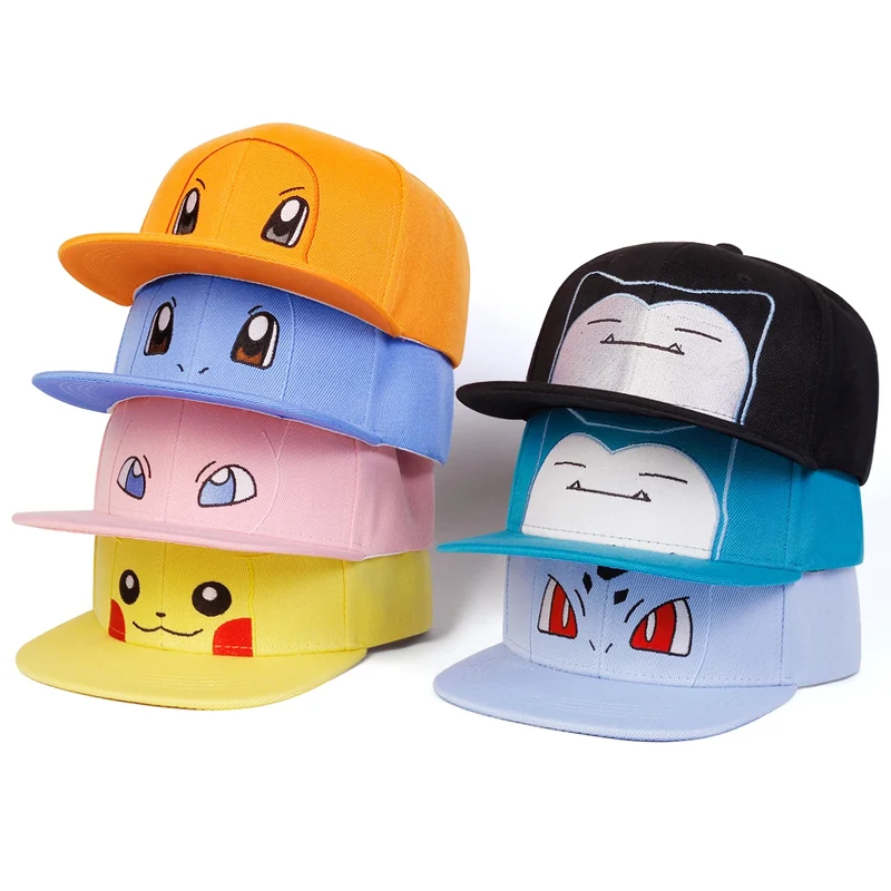Casquettes Hip-Hop Pokémon Casquettes de baseball aux multiples looks (Relaxo, Pikachu, Schiggy, Mew etc.)