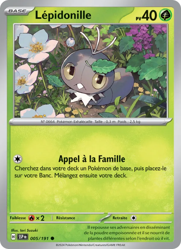 Lépidonille 5/191 — EV08 – Étincelles Déferlantes — Carte Pokémon française