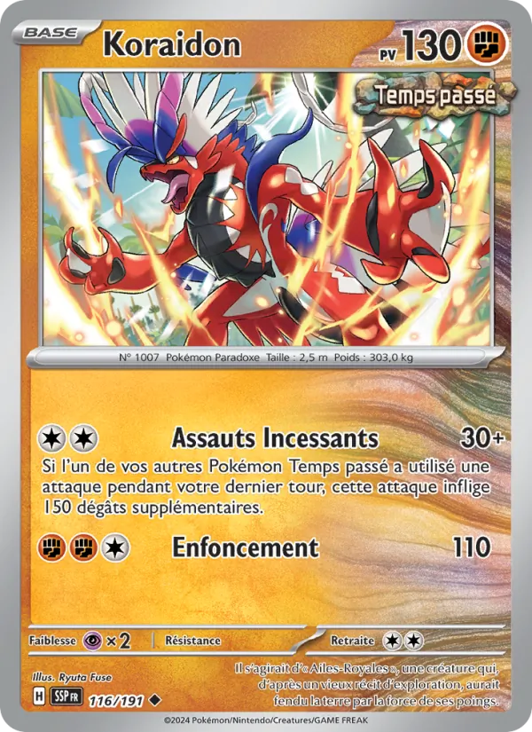 Koraidon 116/191 — EV08 – Étincelles Déferlantes — Carte Pokémon française