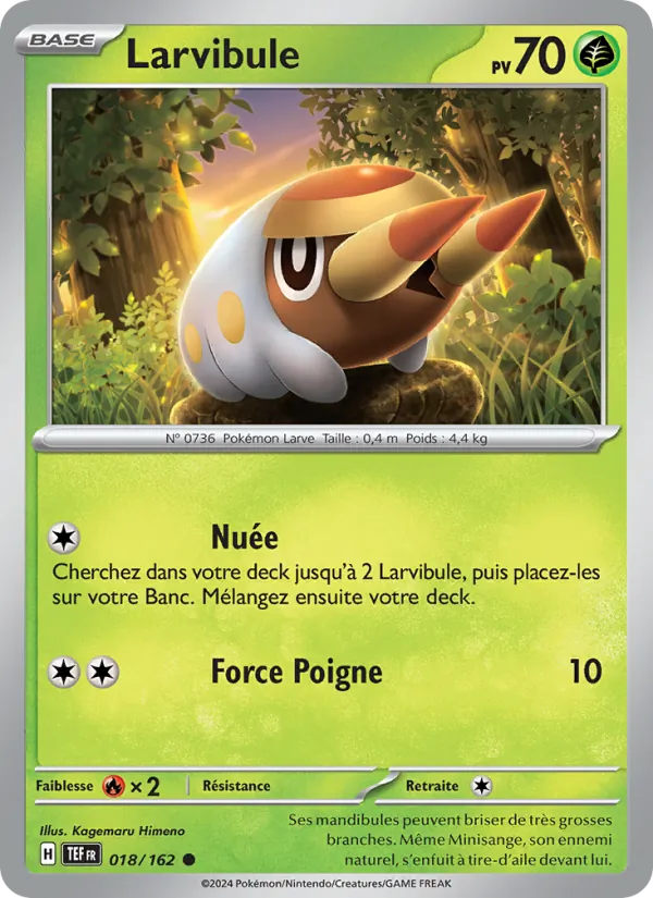 Larvibule 18/162 — EV05 – Forces Temporelles — Carte Pokémon française