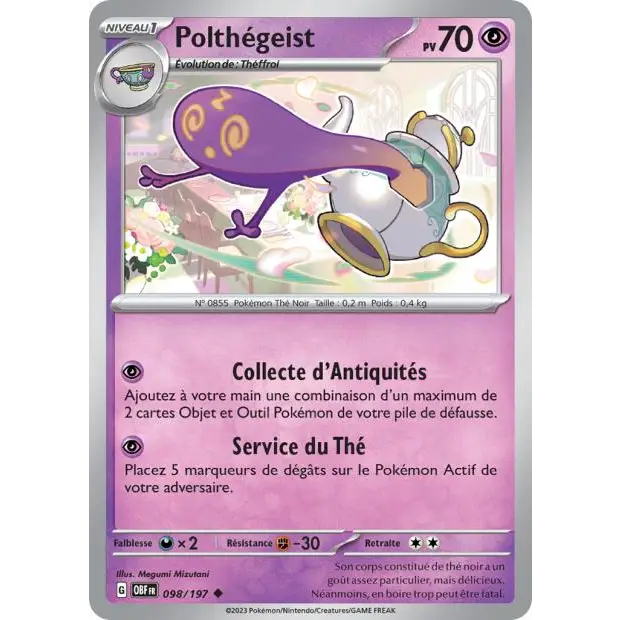 Polthégeist 98/197 — EV03 – Flammes Obsidiennes — Carte Pokémon française