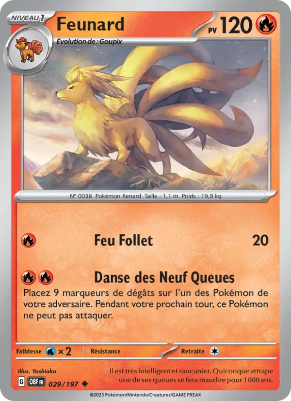 Feunard 29/197 — EV03 – Flammes Obsidiennes — Carte Pokémon française