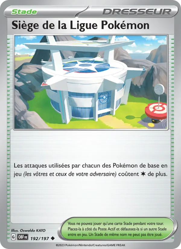 Siège de la Ligue Pokémon 192/197 — EV03 – Flammes Obsidiennes — Carte Pokémon française