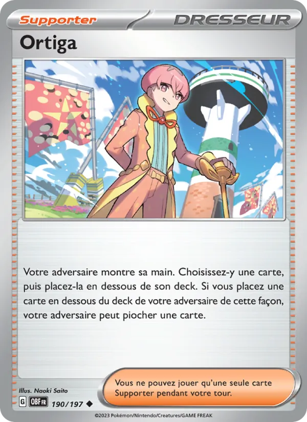 Ortiga 190/197 — EV03 – Flammes Obsidiennes — Carte Pokémon française