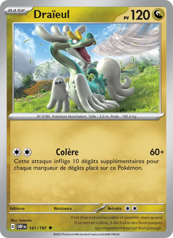 Draïeul 161/197 — EV03 – Flammes Obsidiennes — Carte Pokémon française