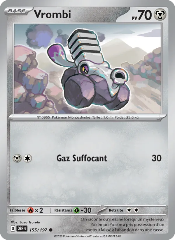 Vrombi 155/197 — EV03 – Flammes Obsidiennes — Carte Pokémon française